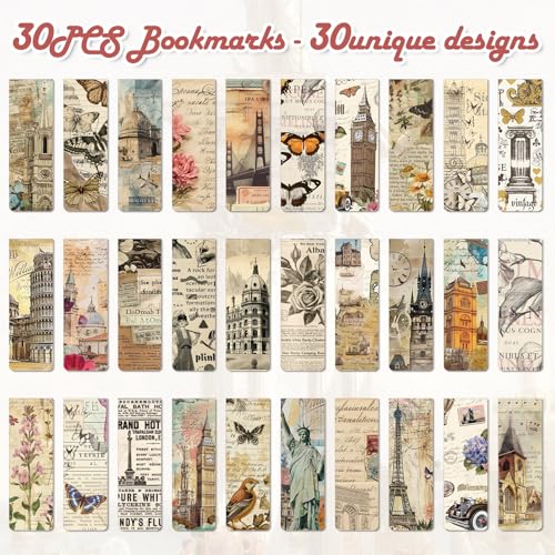 Wxiben 30 Pcs Vintage Nature Magnetic Bookmark Flower Book Mark Page Clip - style: Vintage Natural