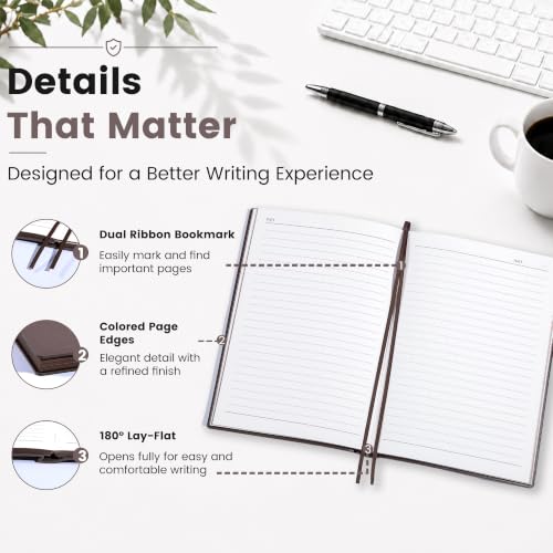 CAGIE College Ruled Journal for Men & Women, Softcover A5 Leather Notebook - color: Taupe, size: 1 Pack
