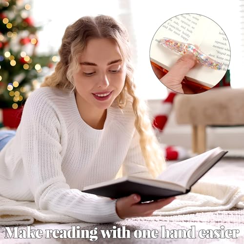 Thumb Book Page Holder, 2 PCS Bookmark Holders Transparent Resin Book Opener Holder Thumb Page Holders Books Reading Accessories for Women Girls Reading-Lovers
