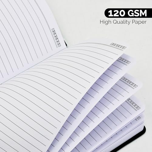 Nextnoid Lined Notebook Journal for Men - 120 GSM Thick Paper - 160 Pages - A5 Hardcover Notebook for Work - Ideal for Writing, Journaling, and Note-Taking (Black) - color: Black, style: Lined 160 Pages