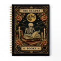 Gothic Skeleton Book Reader Spiral Notebook 5.5x8.3 Inch - color: pattern-9