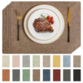 Romanstile Faux Leather Vinyl Placemats Set of 6, Brown - color: Brown