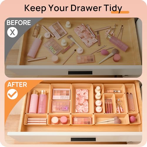 Vtopmart 25 Pack Plastic Drawer Organizers with Anti-slip Rubber Pads - color: Orange