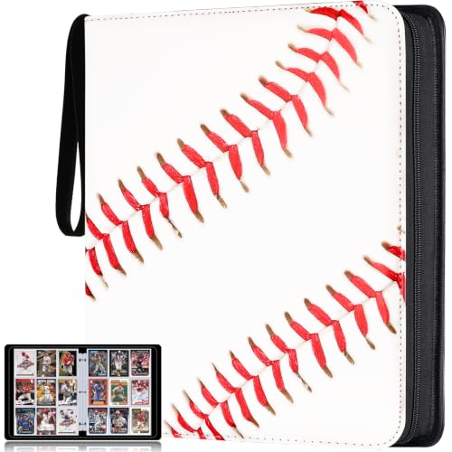 Baseball Card Binder, 1080 Pockets 9-Pocket Trading Card Album with Zipper - color: Baseball B