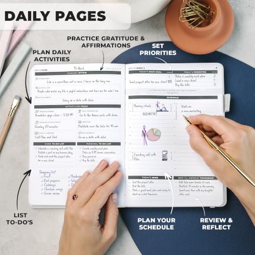 Clever Fox 13-week Ultimate Achiever's Daily Goal Planner, White - color: Pearl White