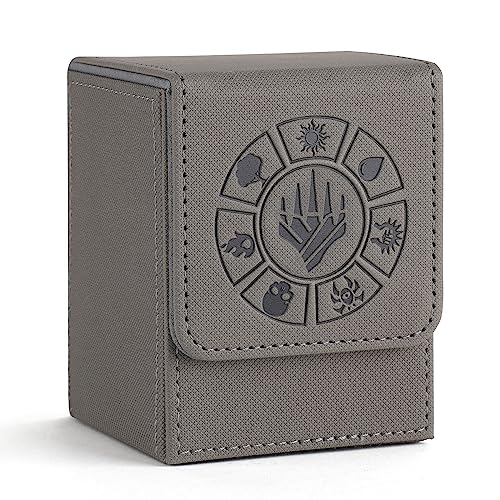 Arkeiliy MTG Deck Box 110+ Storage Sleeved Cards for Magic Commander - color: Grey