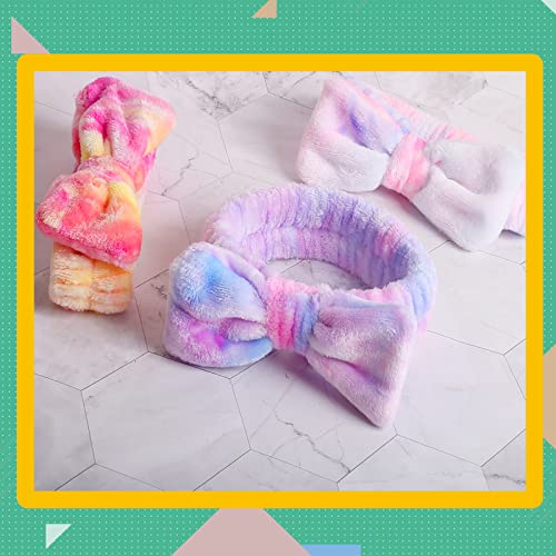 WSYUB Headband for Washing Face, Spa Headband - color: Gradient Purple,Yellow and Green
