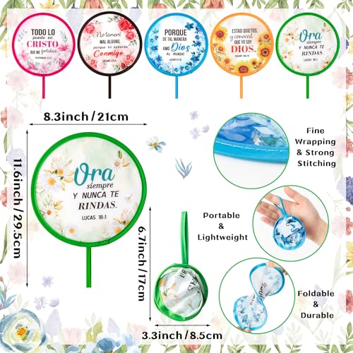 R HORSE 50Pcs Spanish Christian Fans Bulk Flower Folding Handheld Fan Gifts - color: Spanish Flower