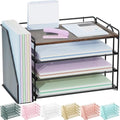 Spacrea 4 Tier Paper Organizer for Desk with File Organizer - color: Wood