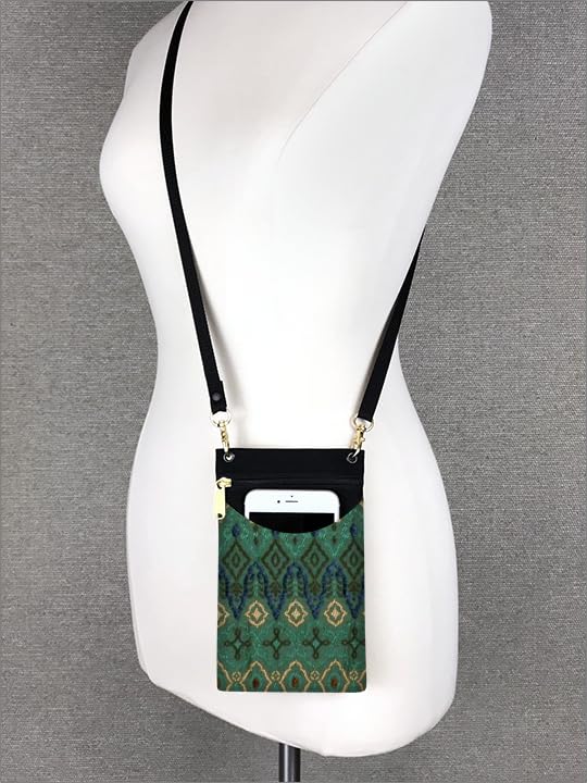 Danny K. Women's Tapestry Crossbody Cell Phone or Passport Purse, Handmade in USA - color: Monrovia