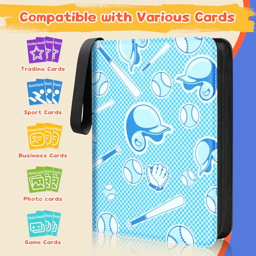 9-Pocket Trading Card Binder, 900-Card Capacity, 3-Ring, Light Blue - color: Light Blue, size: Large