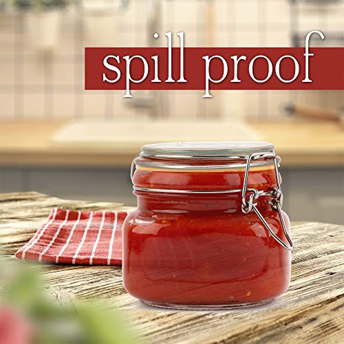 Glass Jar with Airtight Lid 16 oz - size: 16 oz