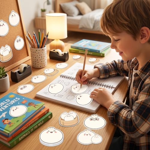 CJiangpo 30 Pcs Dumplings Sticky Note Little Dumpling Self Sticky Notepad - color: Dumplings