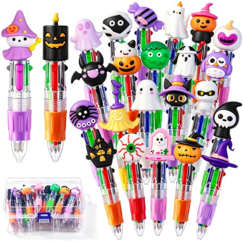 24PCS Halloween Fun Mini Multicolor Pens 4-in-1 for Party Favors Gift - style: Cute Halloween-24pcs