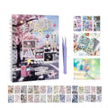 Japanese Stickers for Journaling Supplies,Scenery Japanese Sticker Book - color: Monsoon