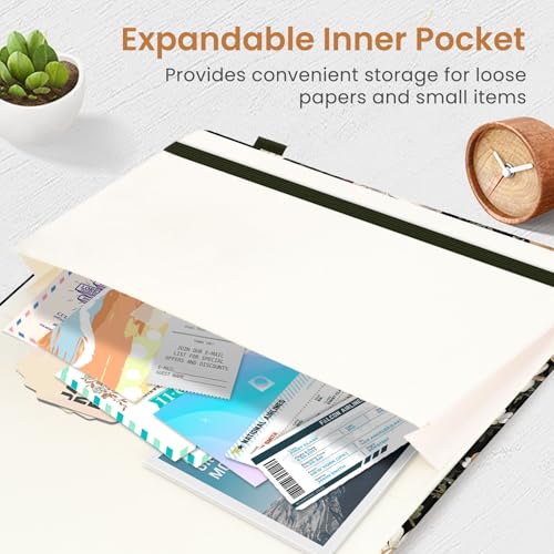 Taja Pretty Dotted Journal for Women, Aesthetic Hardcover Leather Journal - color: N-Mushroom, style: B-Dotted