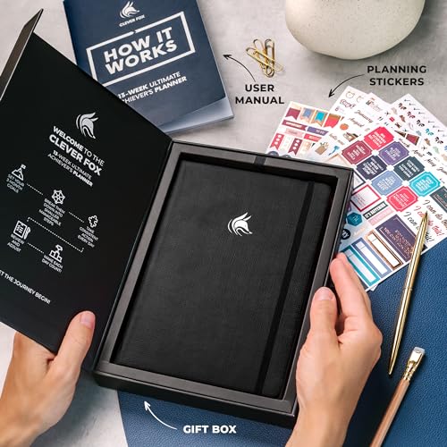 Clever Fox 13-week Ultimate Achiever's Daily Goal Planner, Black - color: Onyx Black