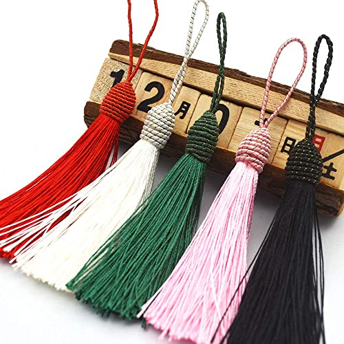 20pcs 6 Inch Silky Tassels with Chinese Knot for DIY Crafts(Mixed 10) - color: Mixed10
