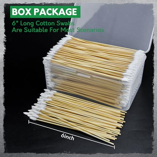 500Pcs 6 Inch Bamboo Cotton Swabs Long Cotton Tipped Applicators - color: B-500 PC Pointed in Box