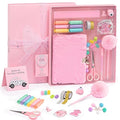 HAPPY LOLLI Pink LolliME DIY Journal Kit for Tween & Teen Girls Ages 8–14, Birthday Gift, 300+ Pieces Lockable Diary Set, Arts & Crafts, Scrapbook & Creative Journaling - color: Pink LolliME