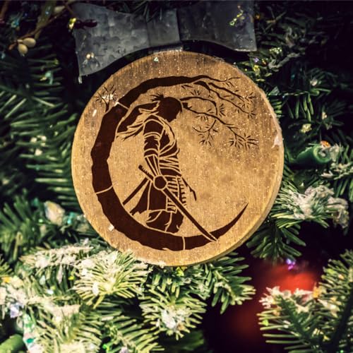 FINGERINSPIRE Samurai of The East Painting Stencil with Brush 11.8x11.8inch Plastic PET Katana Tree Pattern Drawing Template Decorative Hollowed Oriental Theme Stencil for Painting on Wood Canvas - style: Samurai of the East