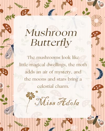 Miss Adola Corduroy Tote Bag for Women Cute Design - color: Mushroom Butterfly
