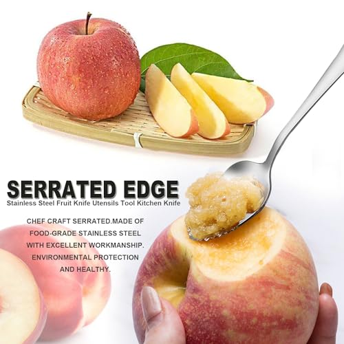 Grapefruit Spoons Serrated Edge Stainless Steel Grapefruit Utensils Tool Dessert Spoons for Citrus Lemon Kiwi Salads Melon Lime Pitaya Apple Fruit Puree