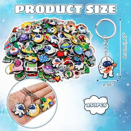 Cute Keychains Bulk, Keychain Charms Key Chain Trinkets Backpack Charms Accessories Keyring for Classroom Prizes - color: Astronaut-150pcs