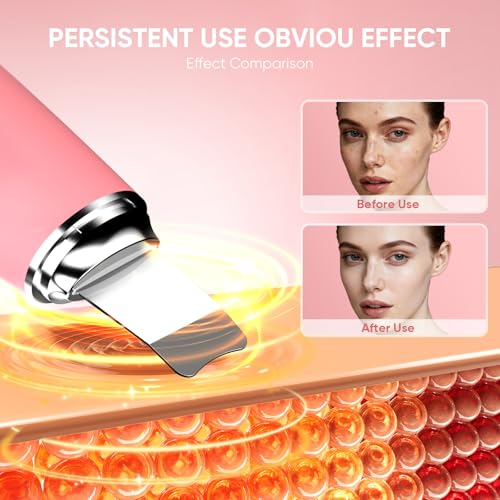 Silicone Face Scrubber Blackhead Scraper Rechargeable 2-in-1 Facial Cleansing Brush & Skin Spatula Duo, IPX7 Waterproof Exfoliating Massager Deep Cleansing for Women and Men(Peachy Pink) - color: Peachy Pink