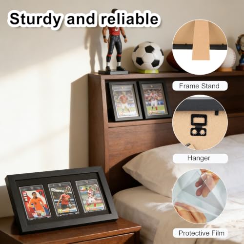 Sports Anime Game Card wall Trading Display Case Holds 3Card - 3P - size: 3-Card-3Pack-Trade