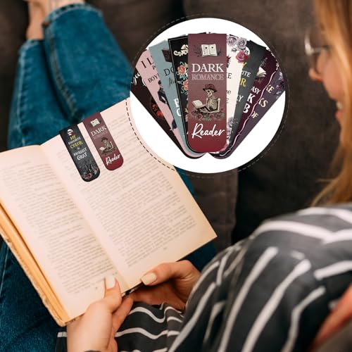Wxiben 30 Pcs Dark Romance Magnetic Bookmark Gothic Book Mark Page Clip - style: Dark Romantasy