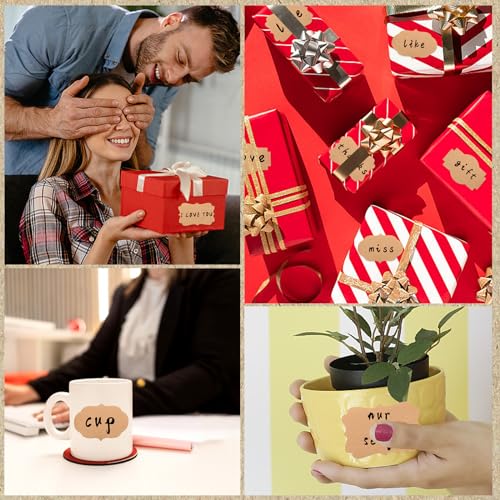300Pcs 2" x 3" Kraft Labels Stickers Self-Adhesive Gift Jar Labels Stickers