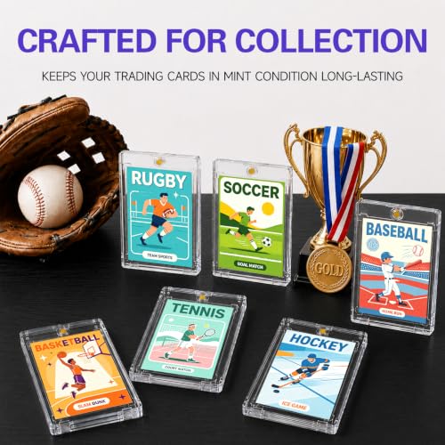 Magnetic Card Holder, 12 Pack 35PT Clear Baseball Trading Card Cases