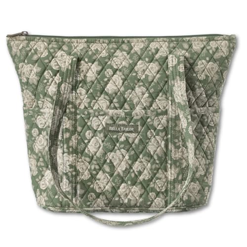 Bella Taylor Stride Tote, Quilted Shoulder Bag for Women - color: Heirloom Rose