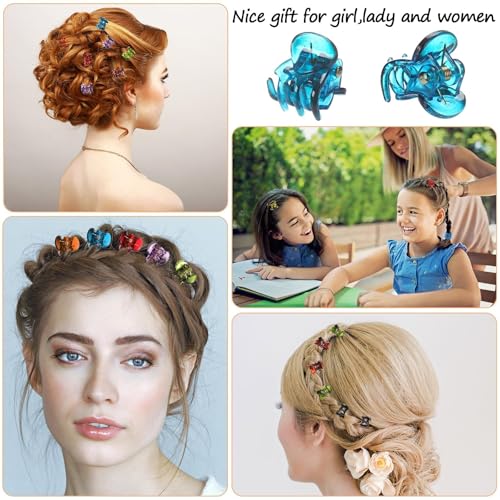 JANYUN 48Pcs Colorful Mini Hair Claw Clips, Small Plastic Hair Clips - color: Multicolor