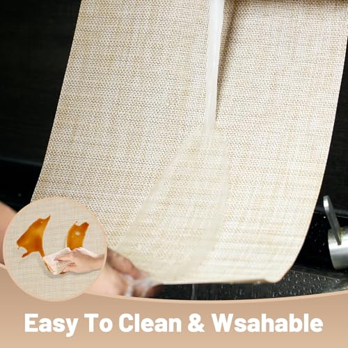 Placemats Set of 6，Non-Slip PVC Weave Table Mats Easy to Clean，Heat Resistant Place Mats for Kitchen Dining Table Decoration Indoor Outdoor，Beige - color: Beige