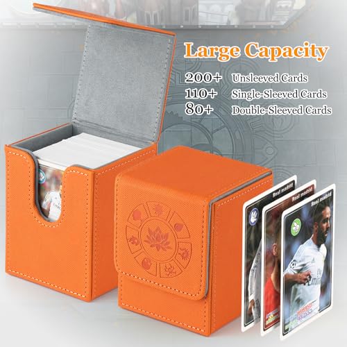 Arkeiliy MTG Deck Box 110+ Storage Sleeved Cards for Magic Commander - color: Orange III