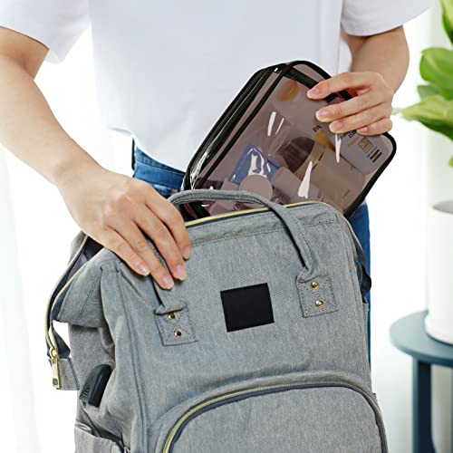 PACKISM Clear Makeup Bag Travel - TSA Approved Toiletry Bag, 2 Black Brown - color: 2 Black Brown, size: Mixed Size Series (1 Medium + 1 Large)