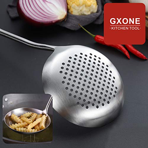 Slotted Spoon,Strainer Skimmer Ladle for Cooking and Frying,15.8Inch - style: Skimmer Spoon-wood handle
