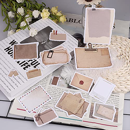 Vintage Scrapbook Paper Stickers, 90 Pcs Antique Style 2 Designs