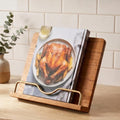 Cookbook Stand Holder for Kitchen Counter Decor - Wooden Recipe Book Holder