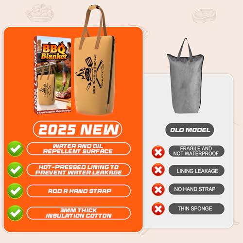 BBQ Blanket for Resting Meat - Meat Resting Bag of Washable Oxford Cloth - Insulated Brisket Resting Blanket for Turkey, Pork Shoulder & Beef - Gifts for Men, BBQ Lovers Gift (Brown New, 21 in) - color: Brown New, size: 21 in