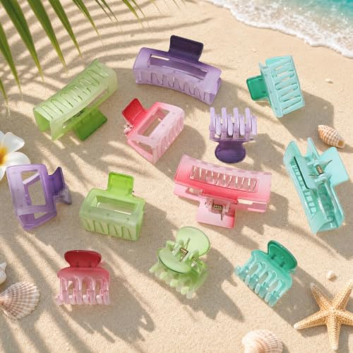 SMKSL 12 Pcs Hair Claw Clips for Women & Girls Summer Hair Accessories - color: Solstice Pastel