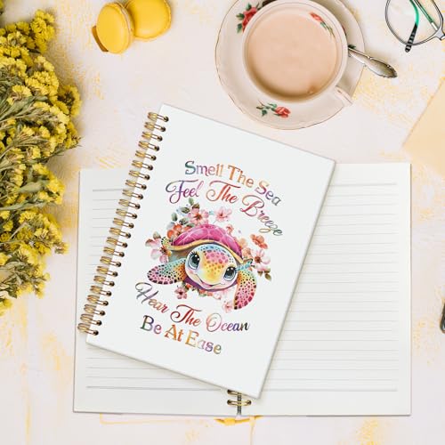 MOFUYU Turtle Gifts Cute Spiral Notebook Journal for Women Men - color: white(Bible-2)