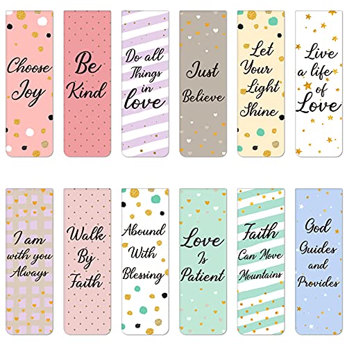 Outus 60 Pcs Magnetic Bookmarks Christian Inspirational Quotes for Women
