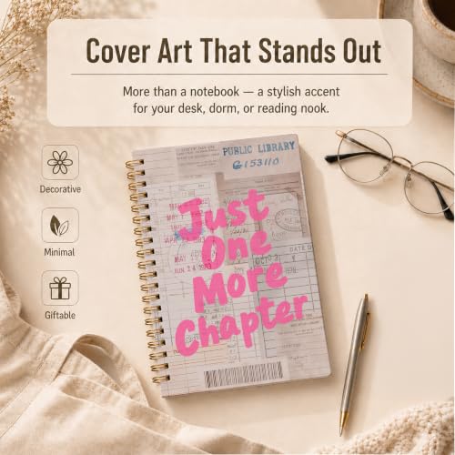 Vintage Pink Book Reading Spiral Notebook 5.5x8.3 Inch - color: pattern-2