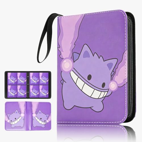 4 Pocket Purple Trading Card Binder, 3-Ring Card Album - color: Purple, size: Small