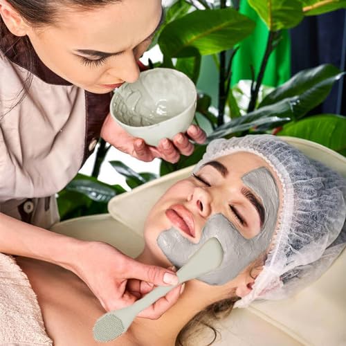 Face Mask Brush Applicator, Mask Brushes For Facials Cleansing & Exfoliating, Facial Clay Mask Applicator Tool Silicone Mask Spatula Cream Skincare For Apply Cream, Lotion, Mud, Clay (Black+Starlight) - color: Black and Starlight