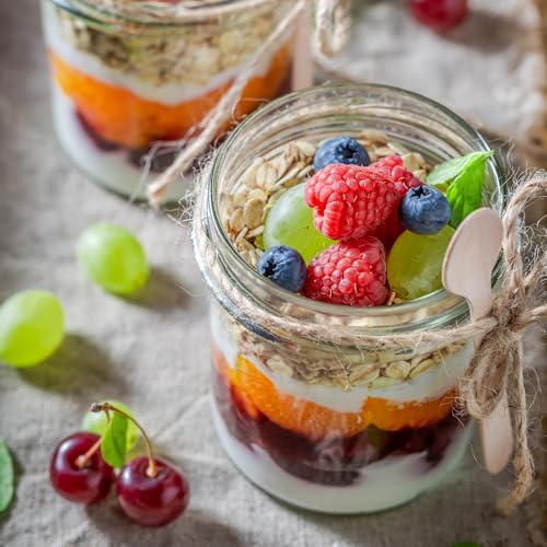 SHOWIN Overnight Oats Containers with Lids, 16oz Glass Jars with Lids 4 pcs, Creamy Beige, Wide Mouth Mason jars for Salad, Yogurt, Snacks, Meal Prep - color: Creamy Beige, size: 16oz-4pc
