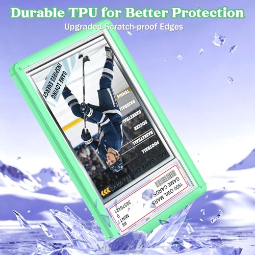 for 1 Pack PSA Slab Guard,Durable PSA Slab Protector Case,Hard TPU Stackable,Shock Absorbing Edge Protection,Soft Touch,Multiple Colors Guards with Precision Fit for Graded Cards Case,Green - color: Green, size: 1 Pack